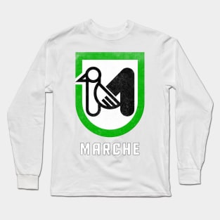 Marche Italia Flag Vintage Look Design Long Sleeve T-Shirt